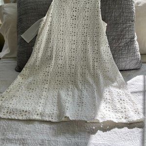 Swing Dress, Sz12, White Eyelet, Mini